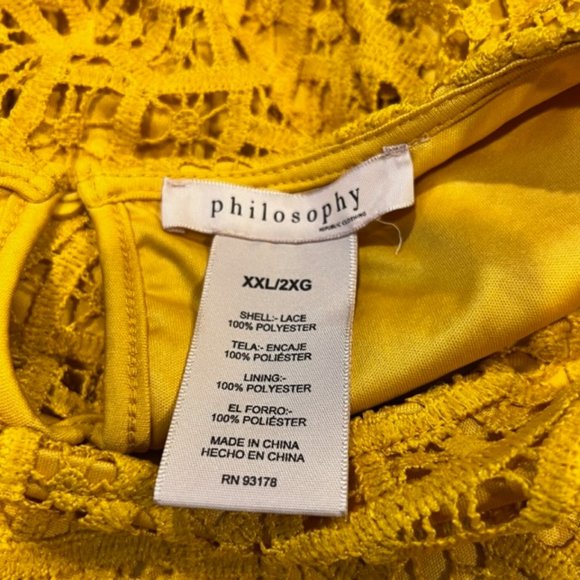 Philosphy Gold Lace Short Sleeve Blouse Size XXL - Picture 9 of 9